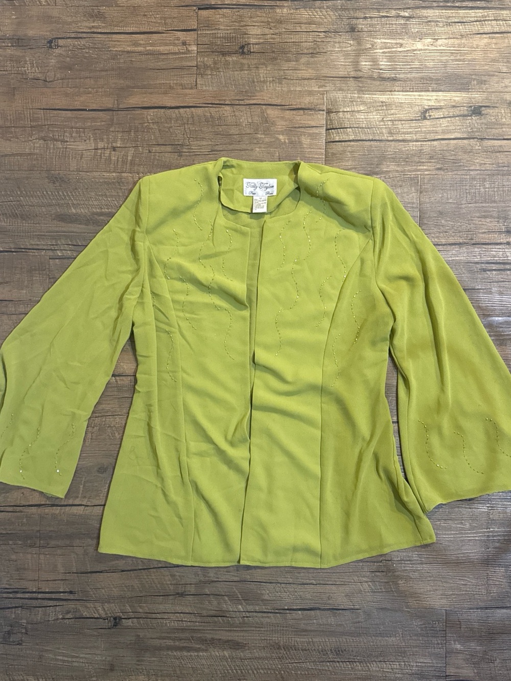 Vintage Tally Taylor Chartreuse Open Blouse